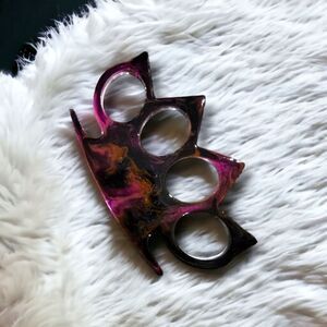 🖤Pink Clear Marble Brass Knuckles (Z107)
